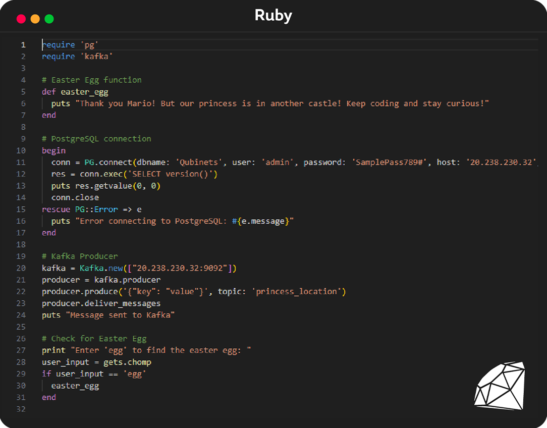 Ruby integration with Qubinets - example