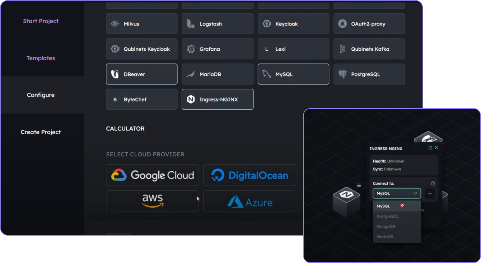 Connecting Databases within Qubinets dashboard