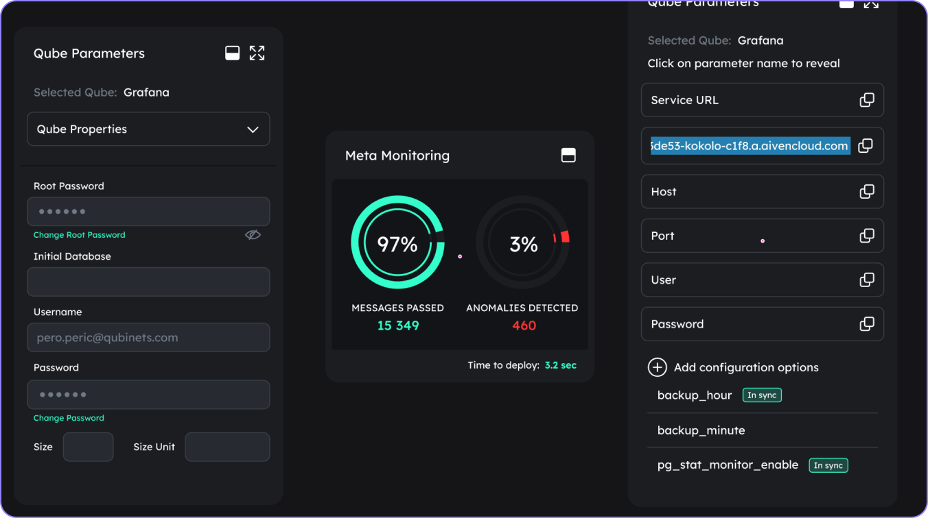 Qubinets dashboard snapshot