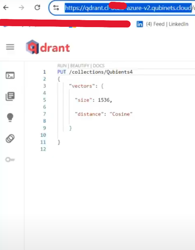 Connecting the infrastructure in Qubinets to Qdrant 