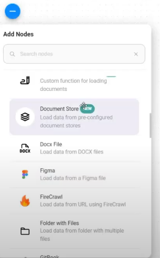 Setting up document store in Flowise